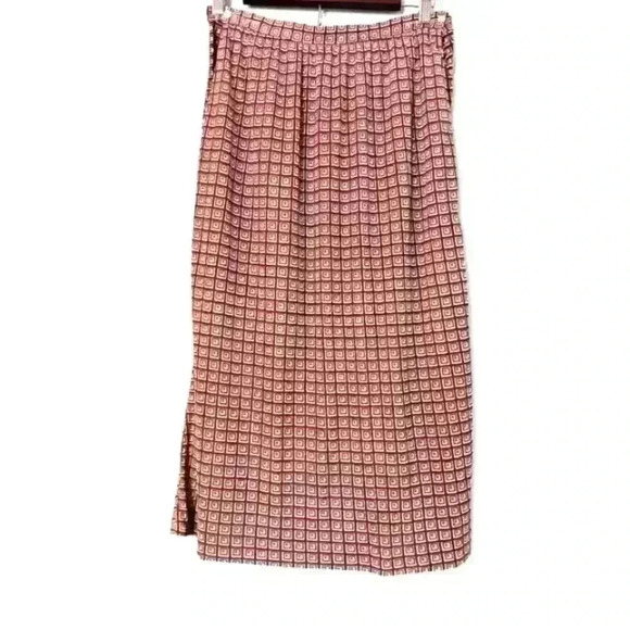 Vintage 70's Adrienne Lemaux brown retro print Grunge skirt. Size 6 rare find! - Picture 1 of 10